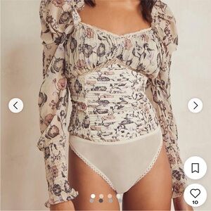 Free People Brunch Date Floral Bodysuit : New With Tags!